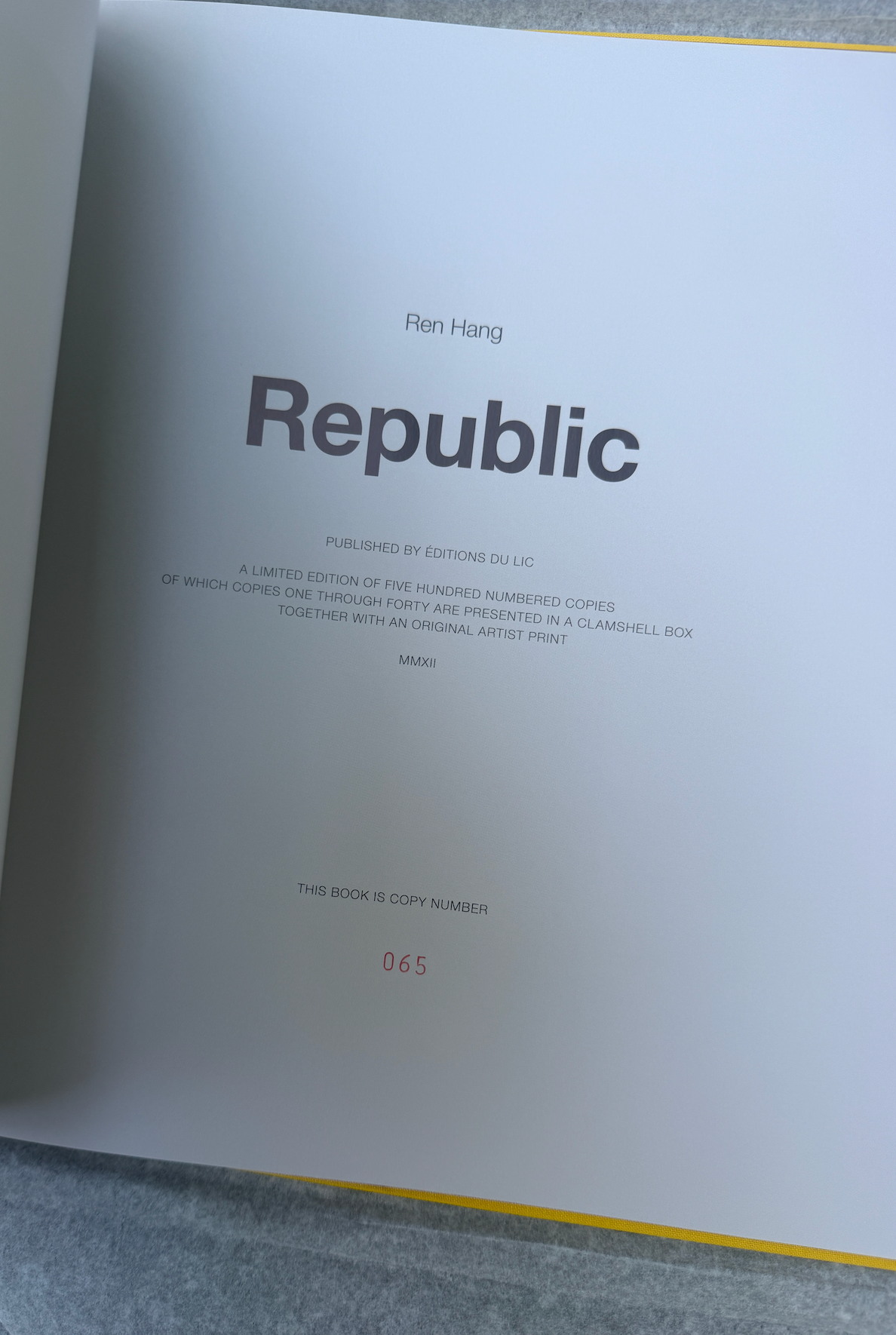REN HANG — REPUBLIC